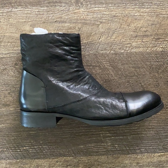 ALDO BLACK LEATHER SIDE ZIP BOOTS 43 NEW 10 main image 8